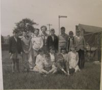 Second photo is of Miss Cherry's P7 class taken in 1961- Back Row L-R: James Stevenson, Brian Lawther, ? ?, Miss Cherry, Billy Lindsay, James Meredith, James Hollinger, Ian McCallum. Middle L-R: ?  ?, Joan Robson, June Dunlop, Elizabeth Dalziel. Front L-R