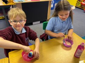 P1/2 Makes Playdough 